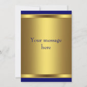 ネイビーブルー金ゴールドフラットサンキューカード サンキューカード (裏面)