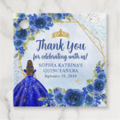 ネイビーブルー金ゴールドフローラプリンセスクラウンサンキュー フェイバータグ (正面)