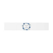 ネイビーブルー金ゴールドフローラモダン水結婚色 招待状ベリーバンド (フラット)