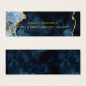 ネイビーブルー金ゴールドブライダルシャワーレジストリ挿入カード (正面&裏面)