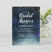 ネイビーブルー金ゴールドブライダルシャワー 招待状 (スタンド正面)