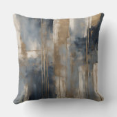 ネイビーブルー金ゴールドベージュ抽象芸術水彩 クッション (裏面)