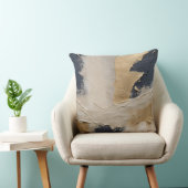 ネイビーブルー金ゴールドベージュ抽象芸術 クッション (椅子)