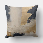 ネイビーブルー金ゴールドベージュ抽象芸術 クッション (裏面)