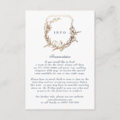 ネイビーブルー金ゴールドホワイトクラシッククレスト結婚ズ エンクロージャーカード (正面)