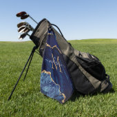 ネイビーブルー金ゴールドマーブルモノグラム名ゴルフタオル ゴルフタオル (グリーン)