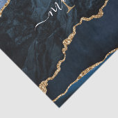 ネイビーブルー金ゴールドマーブルモノグラム名ティッシュペーパー 薄葉紙 (詳細)