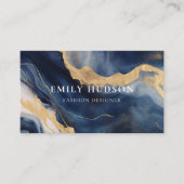 ネイビーブルー金ゴールドマーブル 名刺 (正面)