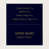 ネイビーブルー金ゴールドメイクアップモダンアーティスト 名刺 (外部フラット)