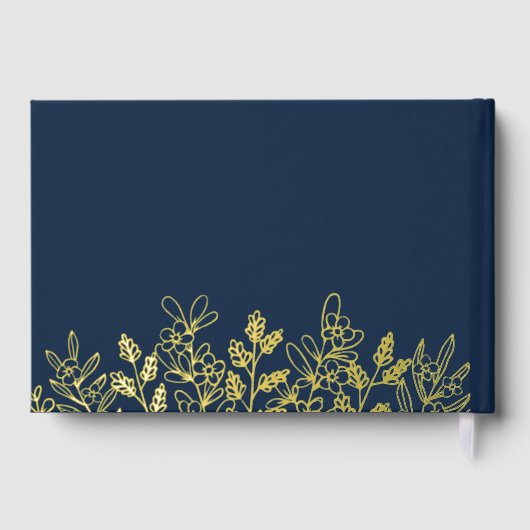 ネイビーブルー金ゴールドメドーフラワーズBnBコテージ ゲストブック (裏面)