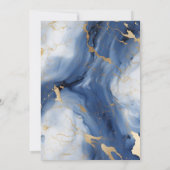ネイビーブルー金ゴールドモダンマーブルアーチ50誕生日 招待状 (裏面)