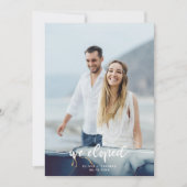 ネイビーブルー金ゴールドモダン写真展 招待状 (正面)