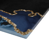 ネイビーブルー金ゴールドユダヤ人ギフトへブルShabbat Chalah カッティングボード (角)