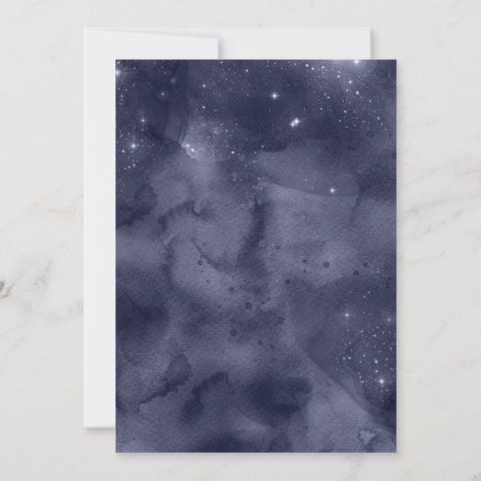 ネイビーブルー金ゴールドラグジュアリーエレガントキンセアニェラ 招待状 (裏面)