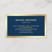 ネイビーブルー金ゴールドラグジュアリーヨットチャーター 名刺 (裏面)