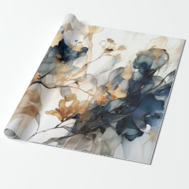 ネイビーブルー金ゴールドラッピング紙 ラッピングペーパー