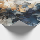 ネイビーブルー金ゴールドラッピング紙 ラッピングペーパー (角)