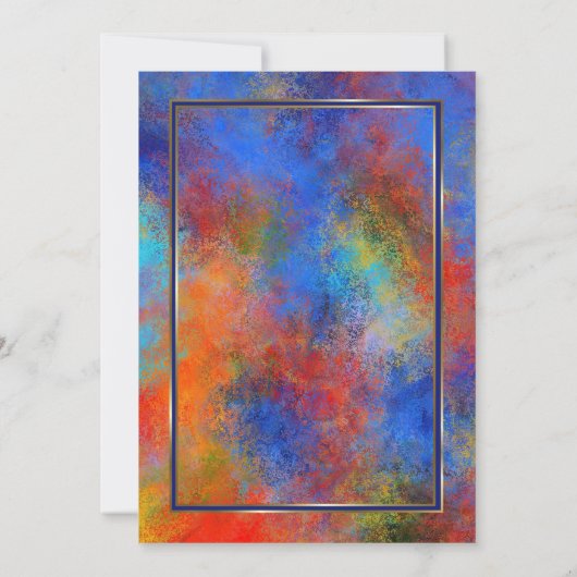 ネイビーブルー金ゴールドレッドウォーター色誕生日ディナー 招待状 (裏面)