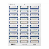 ネイビーブルー金ゴールド住所 シールエレガントシャワー ラベル (フルシート)