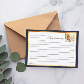 ネイビーブルー金ゴールド写真記念共有メモリカード 招待状