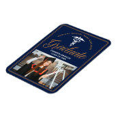 ネイビーブルー金ゴールド医学校写真卒業 マグネット (左側)