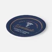 ネイビーブルー金ゴールド医学校卒業会 ペーパープレート (アングル)