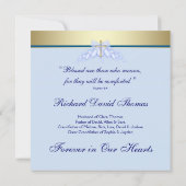 ネイビーブルー金ゴールド十字愛の記憶のメモリアル 招待状 (裏面)