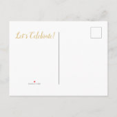 ネイビーブルー金ゴールド卒業招待状 案内ポストカード (裏面)