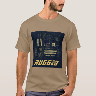 ネイビーブルー金ゴールド堅牢ギーク |回路基板 |技術 Tシャツ