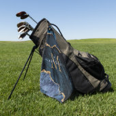 ネイビーブルー金ゴールド大理石あなたの手紙の名前ゴルフタオル ゴルフタオル (グリーン)