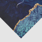 ネイビーブルー金ゴールド大理石ティッシュペーパー追加の名前文字 薄葉紙 (詳細)