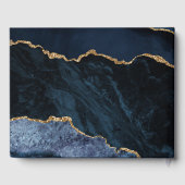 ネイビーブルー金ゴールド大理石瑪瑙の卒業パーティー ゲストブック (裏面)