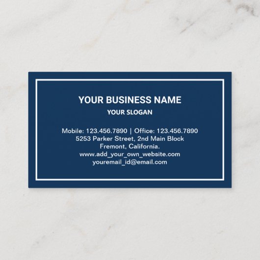 ネイビーブルー金ゴールド害虫駆除サービス 名刺 (裏面)