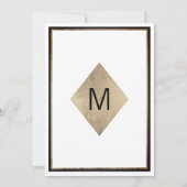 ネイビーブルー金ゴールド幾何学的シックブライダルシャワー 招待状 (裏面)