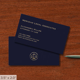 ネイビーブルー金ゴールド弁護士法律事務所 名刺