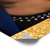 ネイビーブルー金ゴールド星写真卒業パーティー2025 ポスター (角)