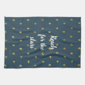 ネイビーブルー金ゴールド星 キッチンタオル (横)