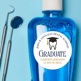 ネイビーブルー金ゴールド歯科学校卒業カスタム ラウンドシール