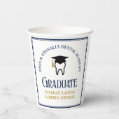 ネイビーブルー金ゴールド歯科学校卒業会 紙コップ (裏面)