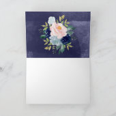 ネイビーブルー金ゴールド水彩ブライダルシャワー有難う カード (内部)