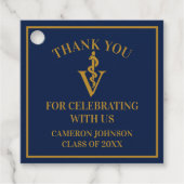 ネイビーブルー金ゴールド獣医学校卒業党 フェイバータグ (正面)