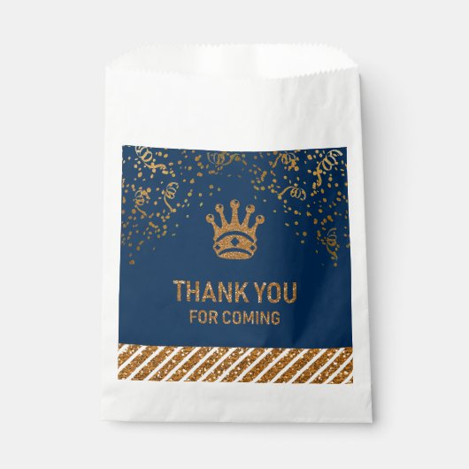 ネイビーブルー金ゴールド王室のプリンスクラウンサンキュー フェイバーバッグ (正面)