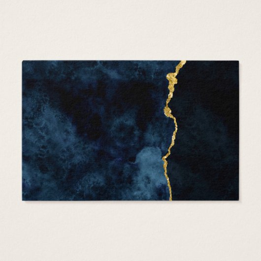 ネイビーブルー金ゴールド結婚のウェブサイトRSVPカードの挿入 (裏面)