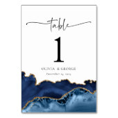 ネイビーブルー金ゴールド結婚ゲートのテーブル番号カード テーブルナンバー (裏面)