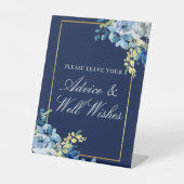 ネイビーブルー金ゴールド結婚フローラアドバイス&ウェルウィッシュ 台座サイン (正面)