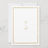 ネイビーブルー金ゴールド結婚ホワイトレース結婚の 招待状 (裏面)