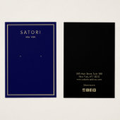 ネイビーブルー金ゴールド縁どアリングジュエリー表示 (正面&裏面)