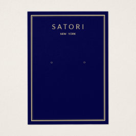 ネイビーブルー金ゴールド縁どアリングジュエリー表示