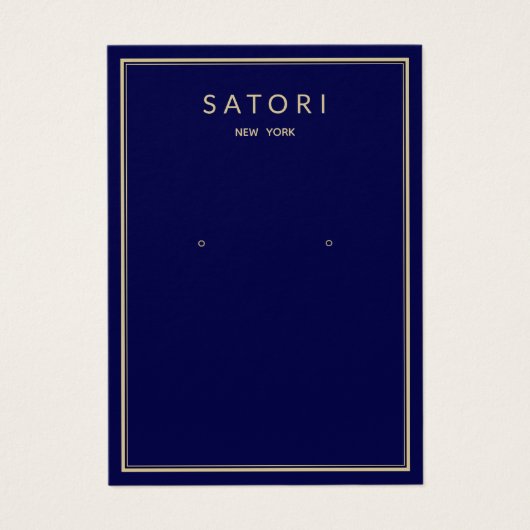 ネイビーブルー金ゴールド縁どアリングジュエリー表示 (正面)