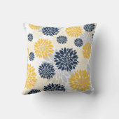 ネイビーブルー金ゴールド花柄 クッション (裏面)